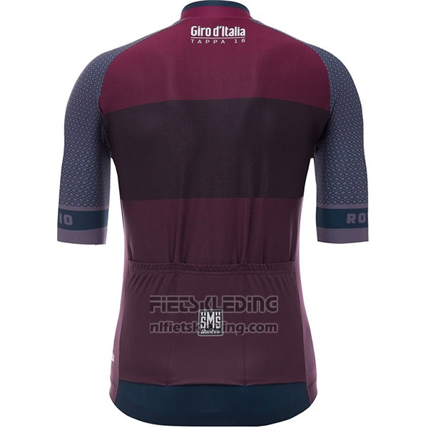 2017 Fietskleding Giro d'Italia Coppi Fuchsia en Bruin Korte Mouwen en Koersbroek